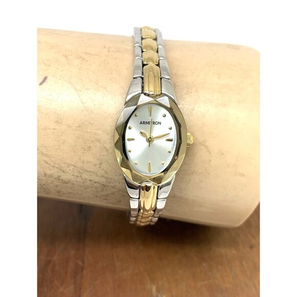 Armitron Women's Watch 75/3313TTG Silver Dial Quartz Two Tone Steel Petite 17mm - Picture 10 of 13